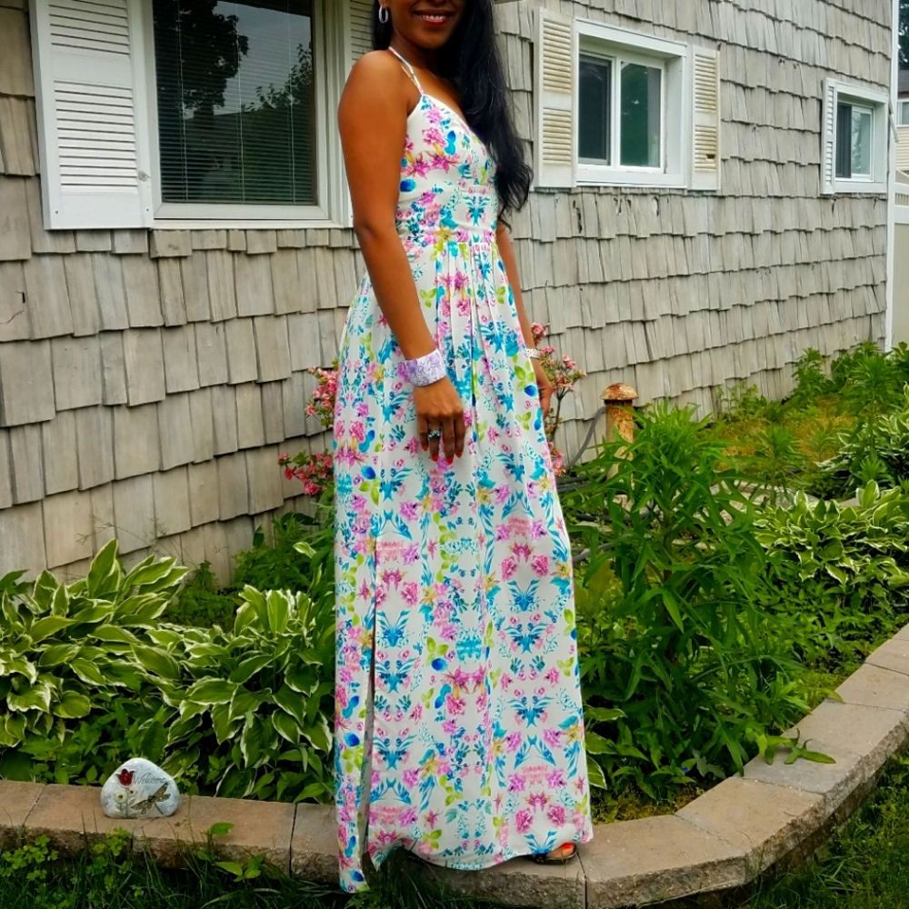 Beautiful long strap Silk dress NWOT - Picture 1 of 14